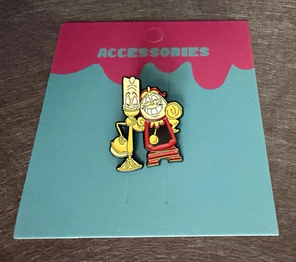 NEW Beauty & The Beast Lumiere & Cogsworth Pin