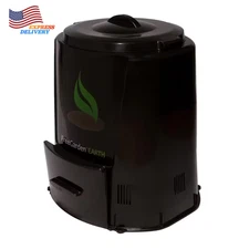 Garden Compost Bin 82 gal. with Twist-Lock Lid Harvest Door & Guide Adjustable