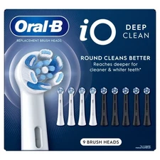 New Oral B iO Deep Clean Toothbrush Replacement Brush Heads - 9 Pack