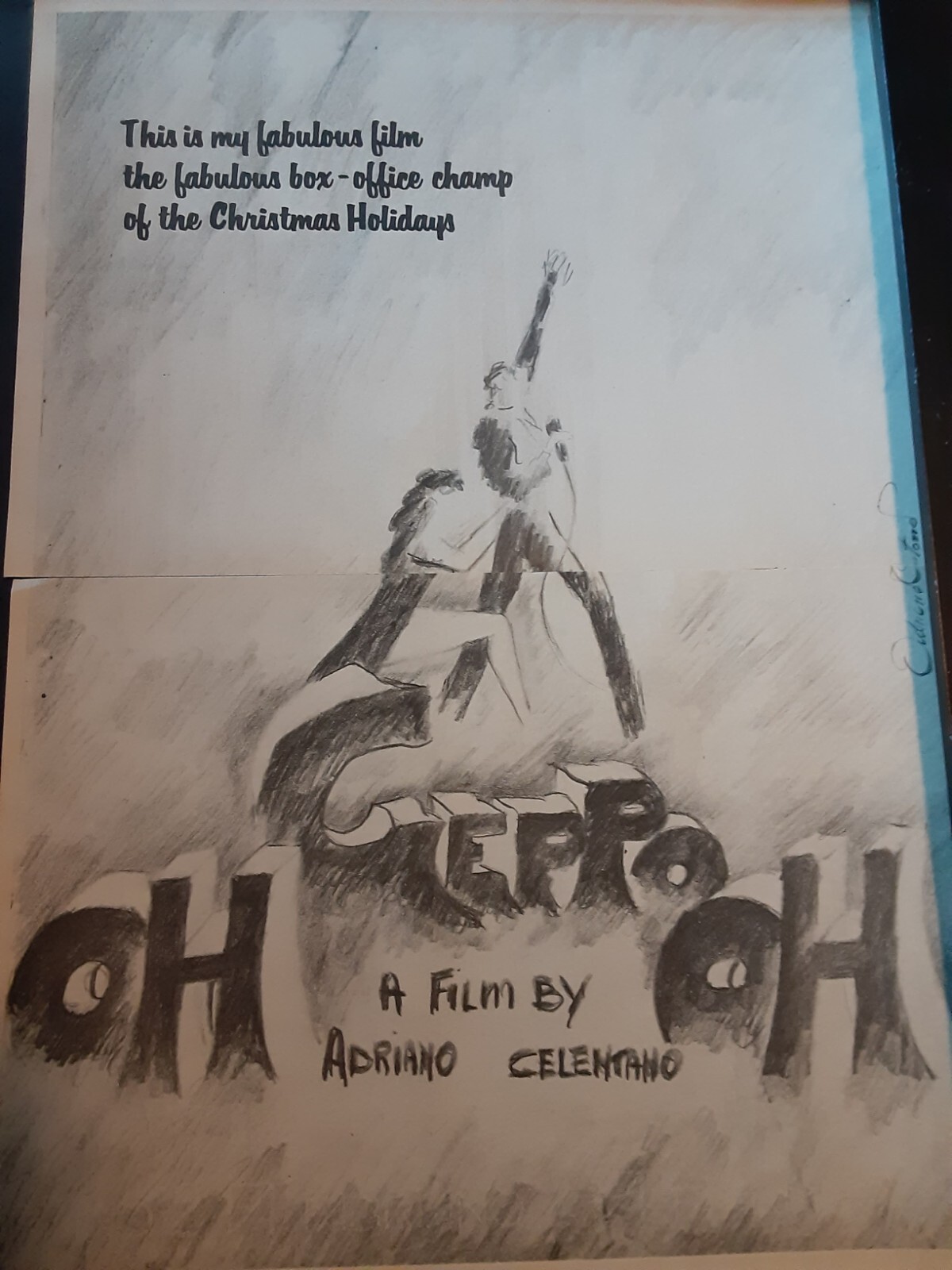 Adriano Celentano Oh Geppo Oh Original Promo Poster Ad Framed Geppo il folle 