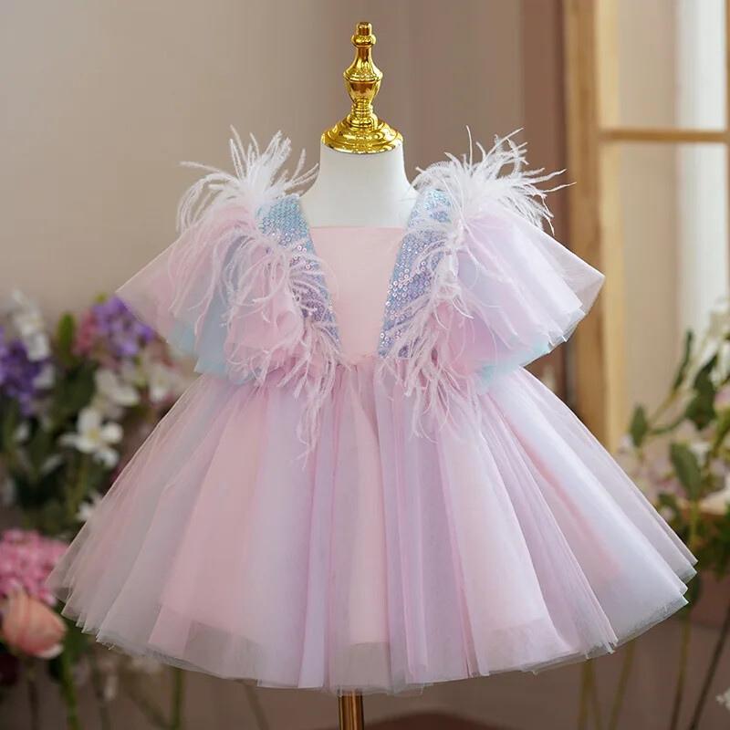 Girls Princess Flower Dress Prom Gown Bow Dress Baby Girl Birthday Party Dress Girls Princess Flower Dress Prom Gown Bow Dress Baby Girl Birthday Party Dress