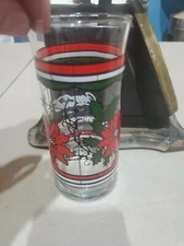 Vintage WHATABURGER Enjoy Coca Cola 6" Christmas Glass Poinsettia Holiday