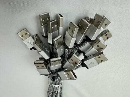 (25) Braided USB Charging / Sync Cable For Apple iPhone X 12 13 14 iPad 6 7 8 9 - Picture 4 of 5