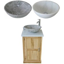 Solid Oak Bathroom Vanity Unit | Bathroom Slimline Cabinet | Stone Worktop Inc