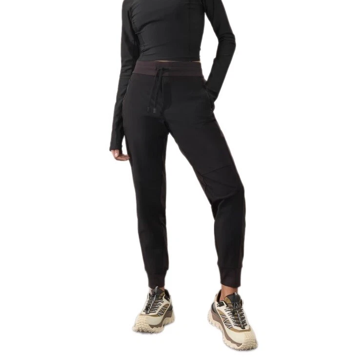 Athleta Headlands Hybrid Trek Tech Mid Rise Black Jogger Size 6 MSRP $108