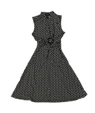 Alyn Paige New York Black And White Maxi Dress Belted Waist Women's Size Medium