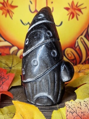 Silber Glanz Obsidian Kristall Gonk Schnitzerei 90 mm 186 g - Wichtel