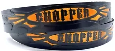 CHOPPERS MOTORCYCLE BIKER EMBOSSED GENUINE COWHIDE LEATHER BELT USA MADE
