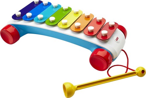 Classic Xylophone Pretend Musical Instrument Pull Toy with Mallet