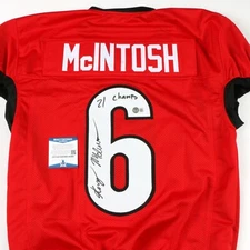 kenny mcintosh signed autographed jersey beckett bas coa uga bulldogs georgia