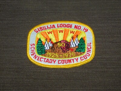 BSA BOY SCOUTS OF AMERICA PATCH 1925-1975 SISILIJA LODGE NO 19 SCHENECTADY CNCL