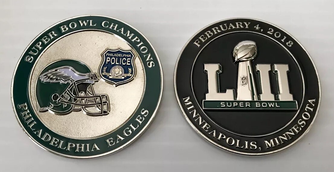NFL Philadelphia Eagles Police Super Bowl 52 LII Champions Challenge ...