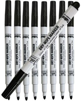 Neu trocken abwischbare Stifte Kugelspitze Premium Slim Marker Stifte Whiteboard alle schwarze Tinte