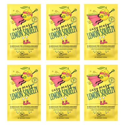 6er Pack Dresdner Essenz Badeschaum Easy Peasy Lemon Squeezy 6 x 60 g Badezusatz