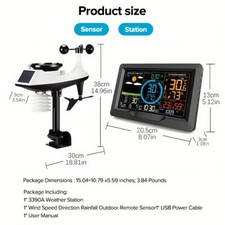 Professional Weather Station 8.1in Color Display Indoor Outdoor Weather Forecast — image 11