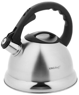 Kinghoff 3244 - Moderne Teekessel, Edelstahl Pfeifkessel mit bequemer Griff