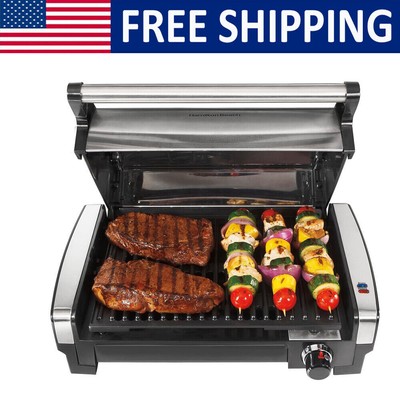 Electric Indoor Searing Grill Adjustable Temperature Removable Nonstick Grate Us