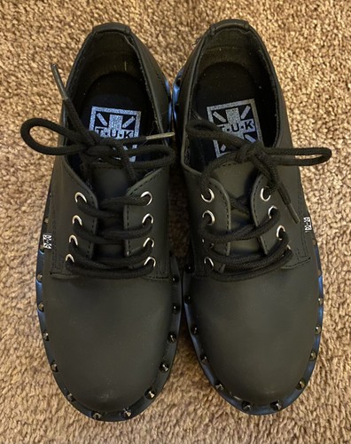 TUK Black Dino Lugged Platform Oxfords with Spikes Womens Size 5 - Picture 3 of 8