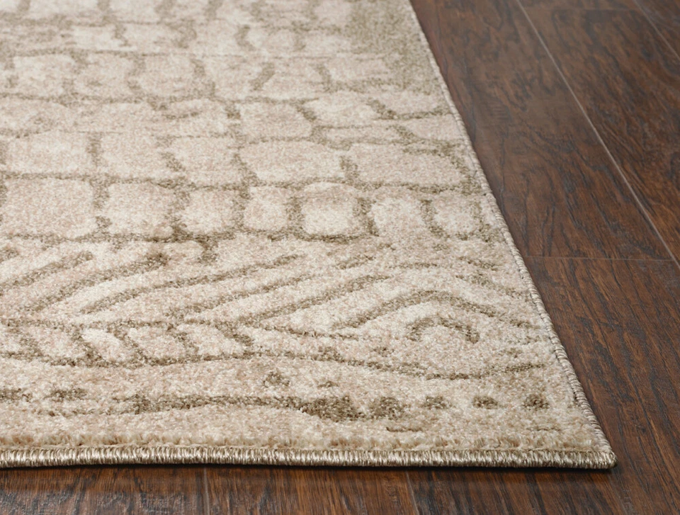 Rizzy Rugs Beige Contemporary Scales Rows Diagonals Area Rug Striped VCA102 - Image 4 of 4