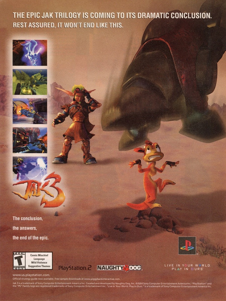 Jak 3 Playstation 2 PS2 2004 Promo Game Art Print Glossy Poster