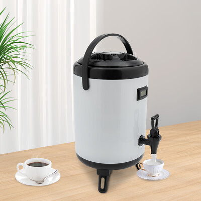 8L Stainless Steel Insulated Cold and Hot Drink dispenser with Thermometer