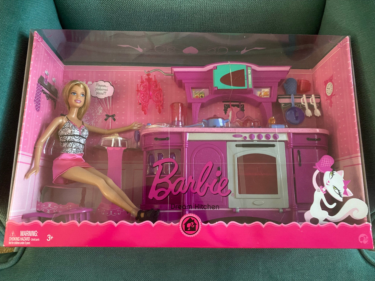 Pink Barbie Kitchen And Doll Pink Kitchen Set Of Barbie Doll