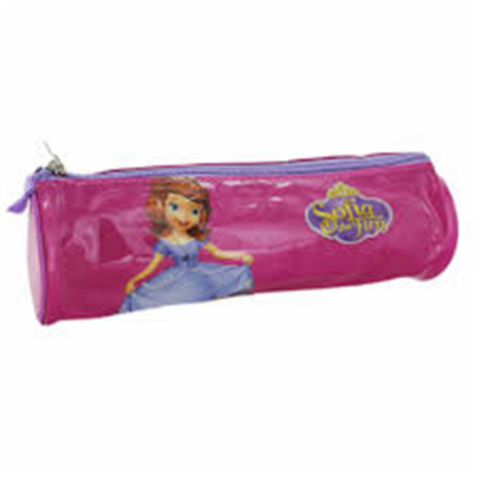 SOFIA the FIRST - Round Pencil Case with Zip - Size approx: 24 x 7.5 cm