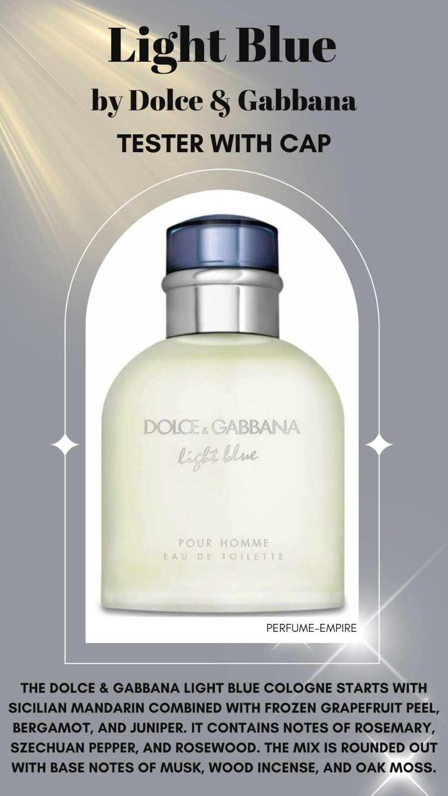 Light Blue by Dolce Gabbana oz EDT Cologne for Men Tester