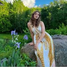 Spiaggia Dolce Blue Island Gold & White Tie Dye Maxi Dress