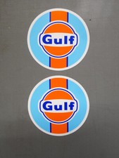 2x Gulf Livery decals Gasoline Oil sticker NHRA Sponsor Racing Petro Choose Size