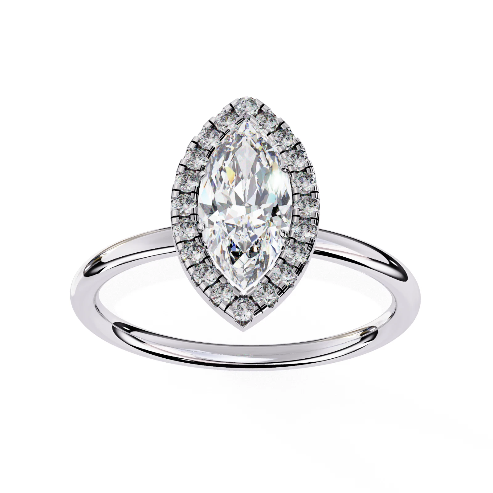 0.98 CT Marquise Lab Grown Diamond Engagement Ring IGI Certified 14k Gold image-3