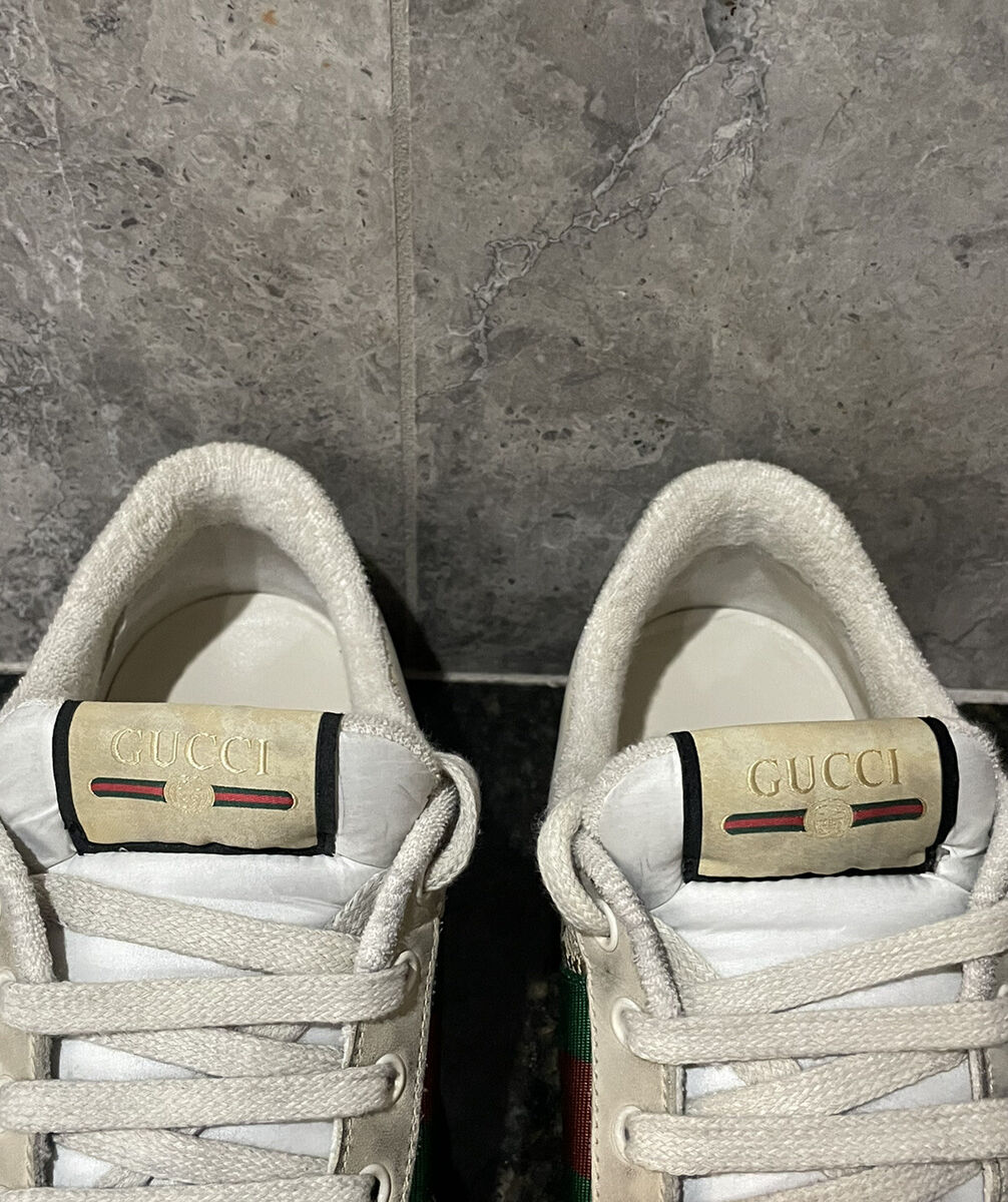 Gucci Distressed GG Canvas & Leather Sneakers