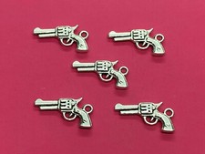 Tibetan Silver Gun/Pistol Charms - pack of 5 - Cowboy
