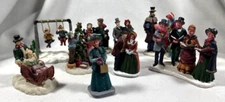 CHRISTMAS VILLAGE LOT OF 9 FIGURES MARKED MADE IN CHINA