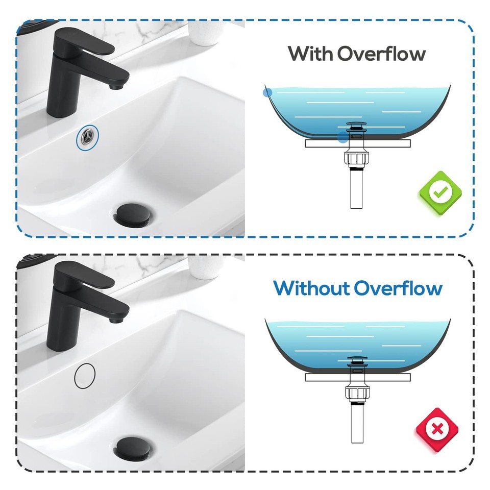 Pop Up Bathroom Sink Drain with Overflow Matte Black Pop Up Drain