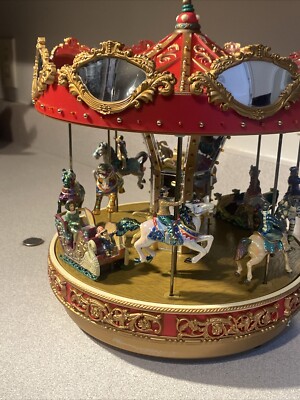 Mr. Christmas Gold Label Marquee Merry Go Round Carousel #24010-W