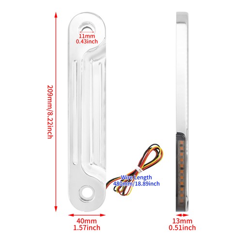 Horquilla LED frontal empotrada cromada señal de giro soporte de funcionamiento luz apta para Harley FLH - Imagen 7 de 20
