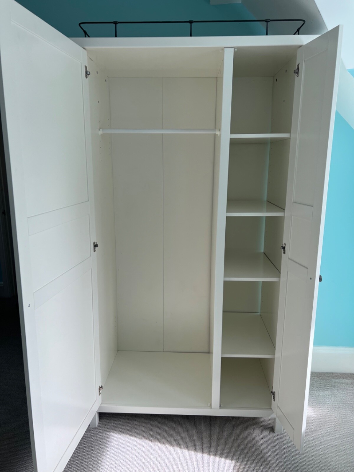 Free standing Bedroom Wardrobe. Full length hanging with 5 shelves eBay