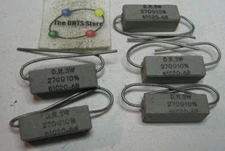 Ceramic Cement 270 Ohm 270R 10% 3W Resistor High Power - NOS Qty 5