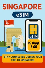 Best Singapore esim Data Travel e sim  High-Speed 4G 📶 15 Days 3 GB
