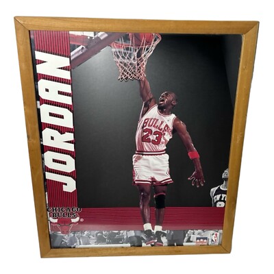 Vintage 1990 Michael Jordan Framed Mirror Chicago Bulls Starline
