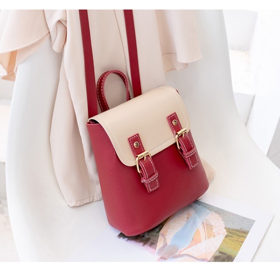 PU Leather School Bags Waterproof Shoulder Bags Women Backpack Students