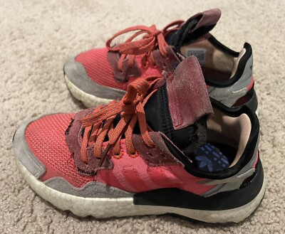 Adidas Nite Jogger 4Y Running Shoes Youth Boys Girls Kids EE6441 Pink