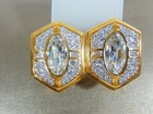 NWOT SWAROVSKI SWAN MARK HUGE CRYSTAL 18KGP CLIP ON STATEMENT EARRINGS