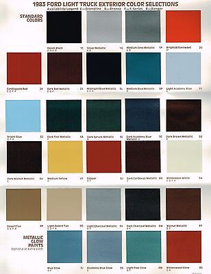 Ford Color Charts