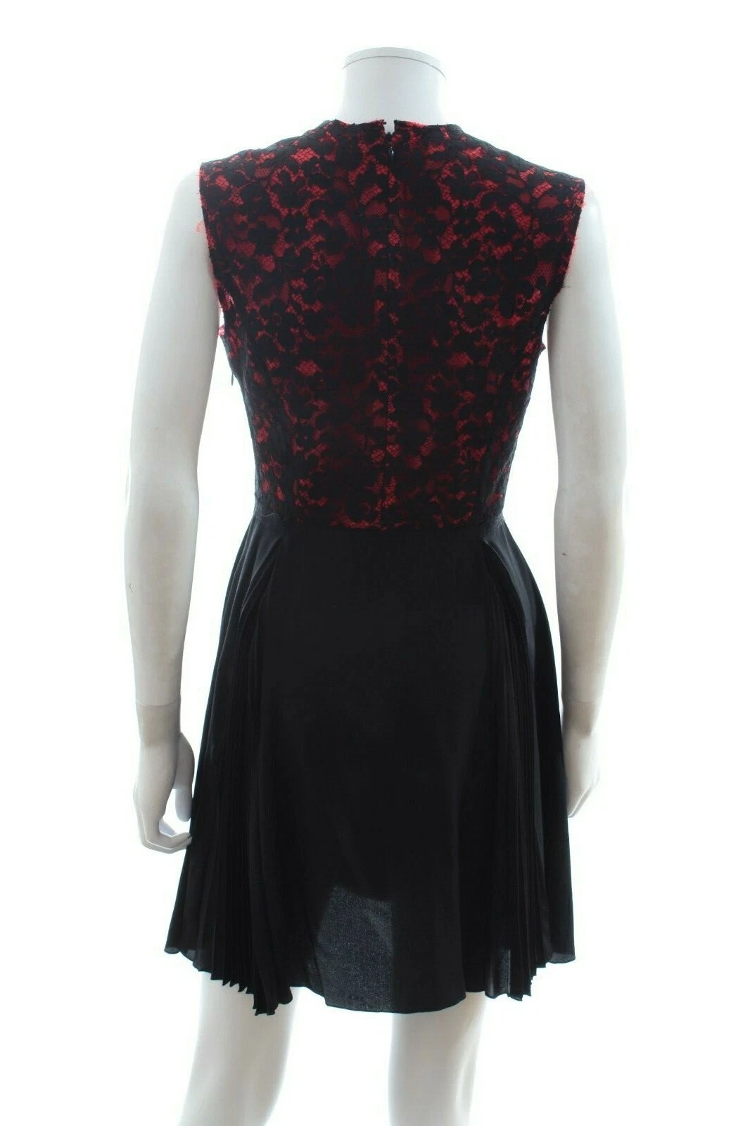 Abito Miu Miu a pieghe in pizzo e seta arancione nero