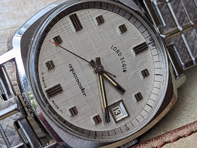 Vintage Lord Elgin Aquamaster Diver w/Linen Dial,''PAT PEND'' JB Champion Bracelet