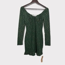 REFORMATION ANJELINE FLORAL PRINT RUFFLE STRETCH MINI DRESS SZ S NWT