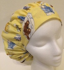 Cute Baby Animals Print Scrub Cap Large Bouffant Medical Pediatric Surgery Hat