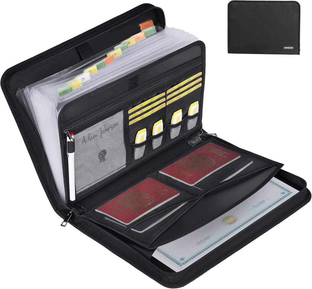 Portfolio Organizer Fireproof Document Organizer - Locking Accordion ...